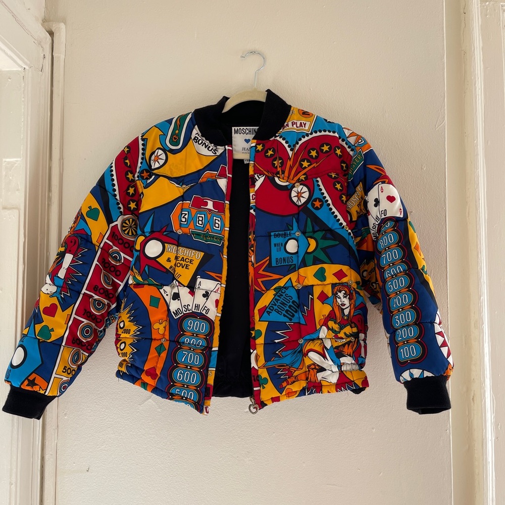 Vintage Moschino Pinball-Print Bomber